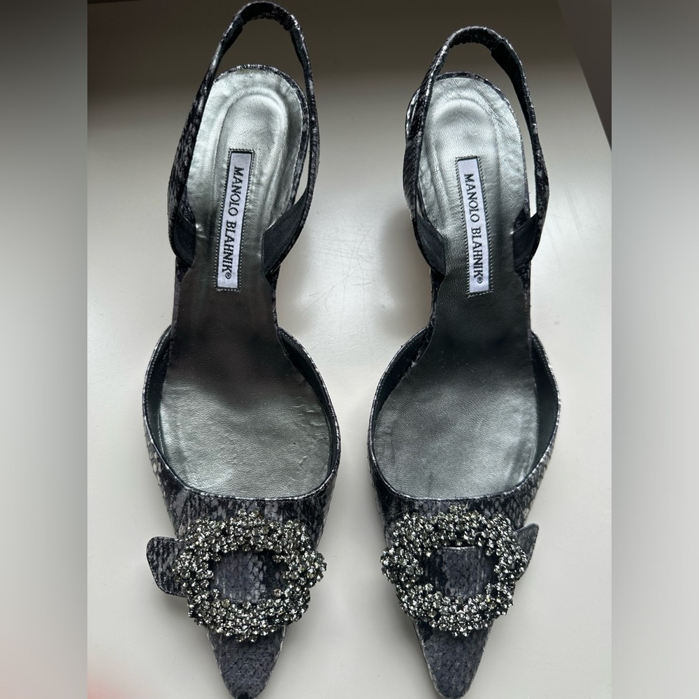 Manolo Blahnik slingback sandals - Silver